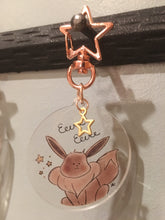 Load image into Gallery viewer, Pika and Eev Acrylic Charm Keychains