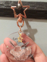 Load image into Gallery viewer, Pika and Eev Acrylic Charm Keychains