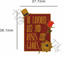 Load image into Gallery viewer, Legendary inspired Red,Roses and Games Pin