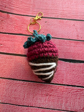Load image into Gallery viewer, Handmade Crochet Strawberry Keychain
