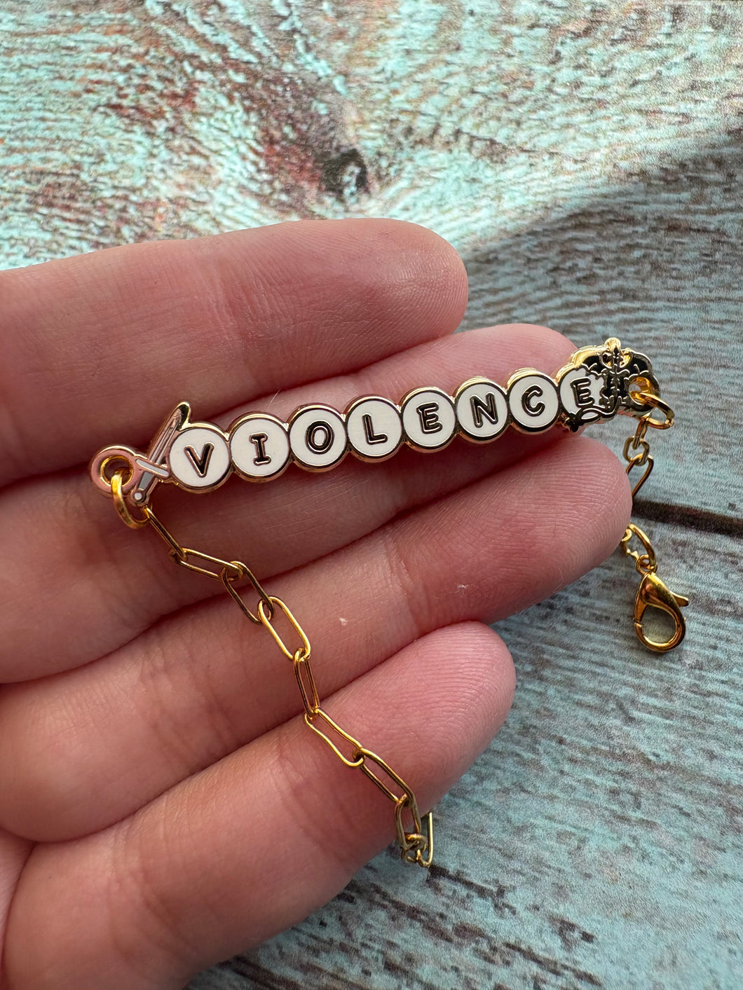 'Violence' Bookish Pet Name Bracelet