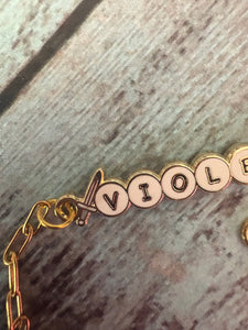 'Violence' Bookish Pet Name Bracelet