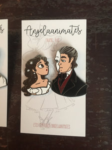 Phantom and Christine Enamel Pin Set, Phantom of the Opera