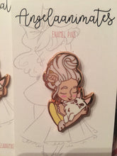 Load image into Gallery viewer, Marie Antoinette and Cat Enamel Pin
