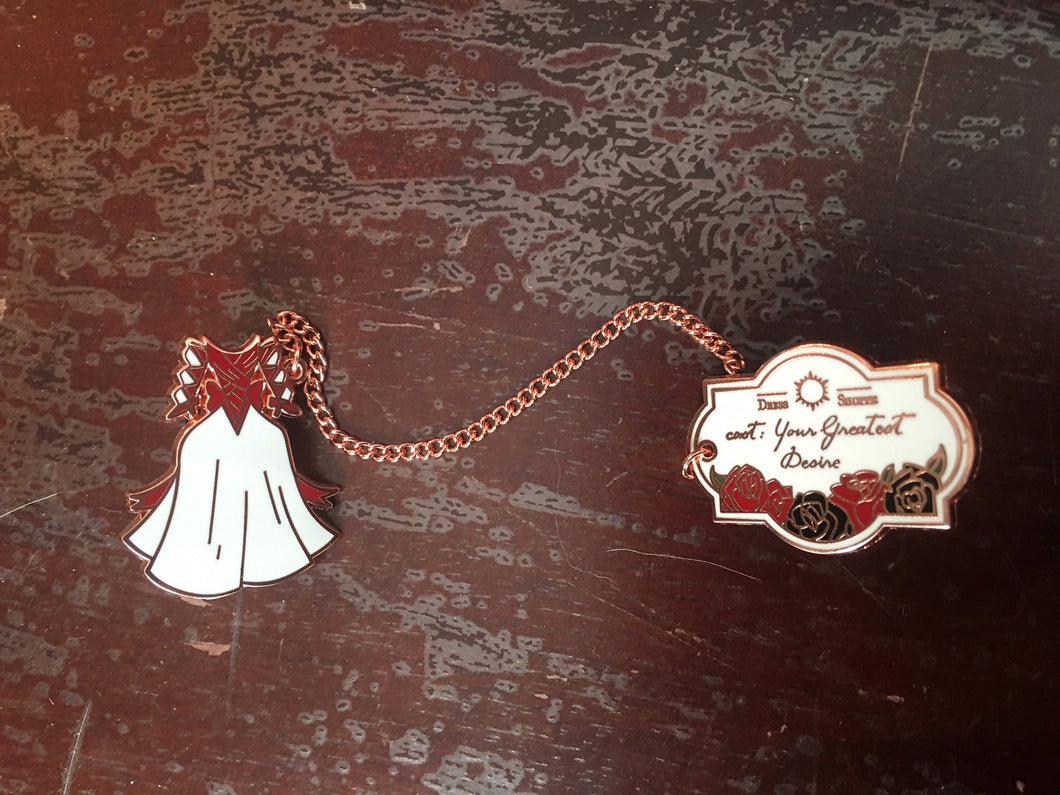 Caraval inspired Dress and Tag Chain Enamel pin